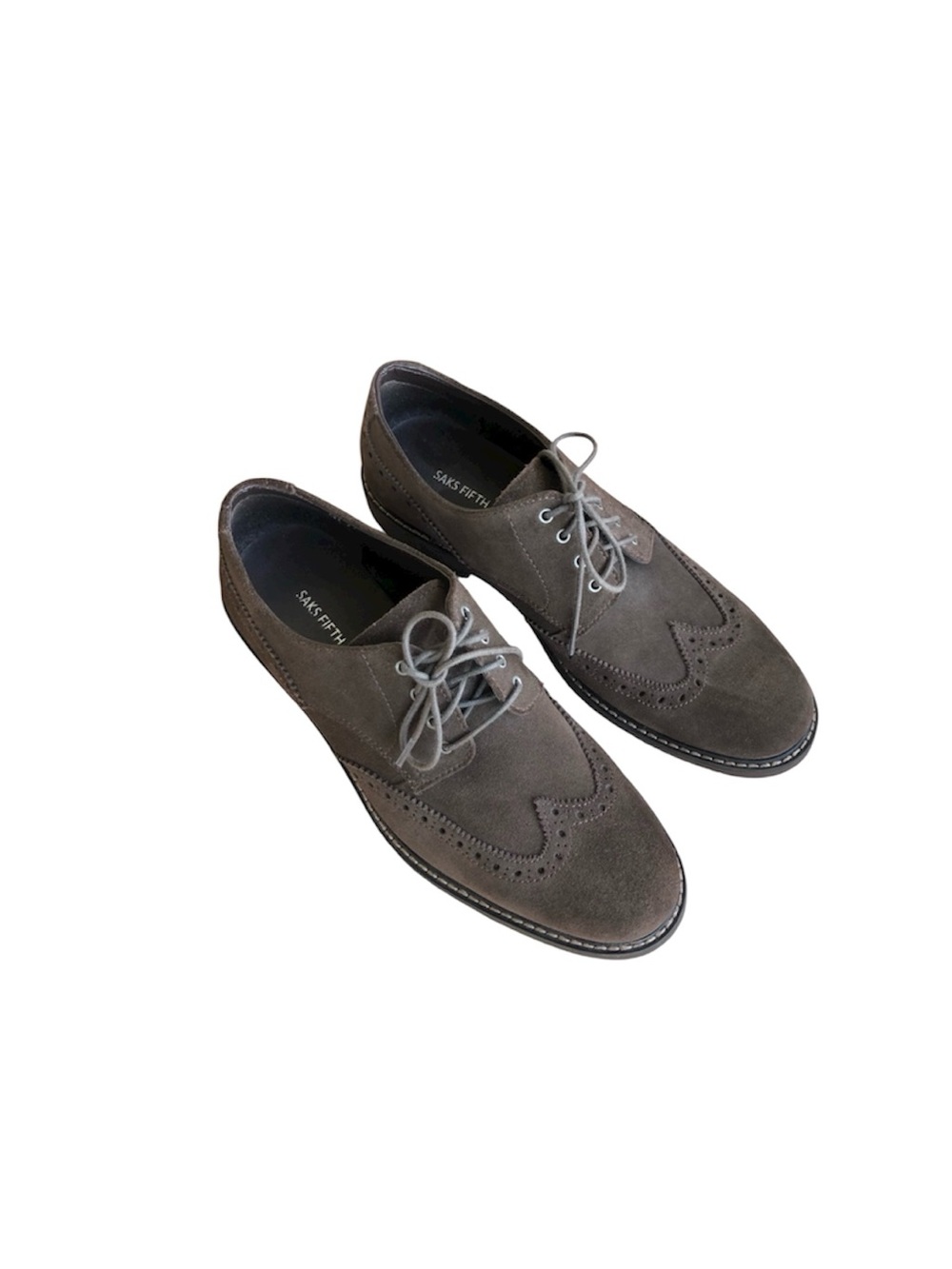 Saks Fifth Avenue Suede Lace Up Brown Oxfords Shoes 9.5 M